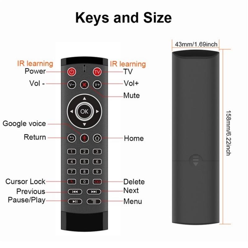 Smart Remote Control For Android Tv With Microphone And Air Mouse Function-1915198346159591430