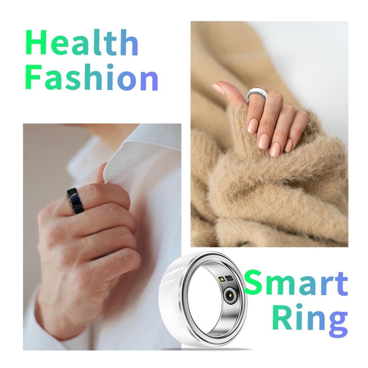 Smart Ring With Heart Rate Blood Oxygen Sleep & Sports Modes - Black Size 22-1964932216786128899