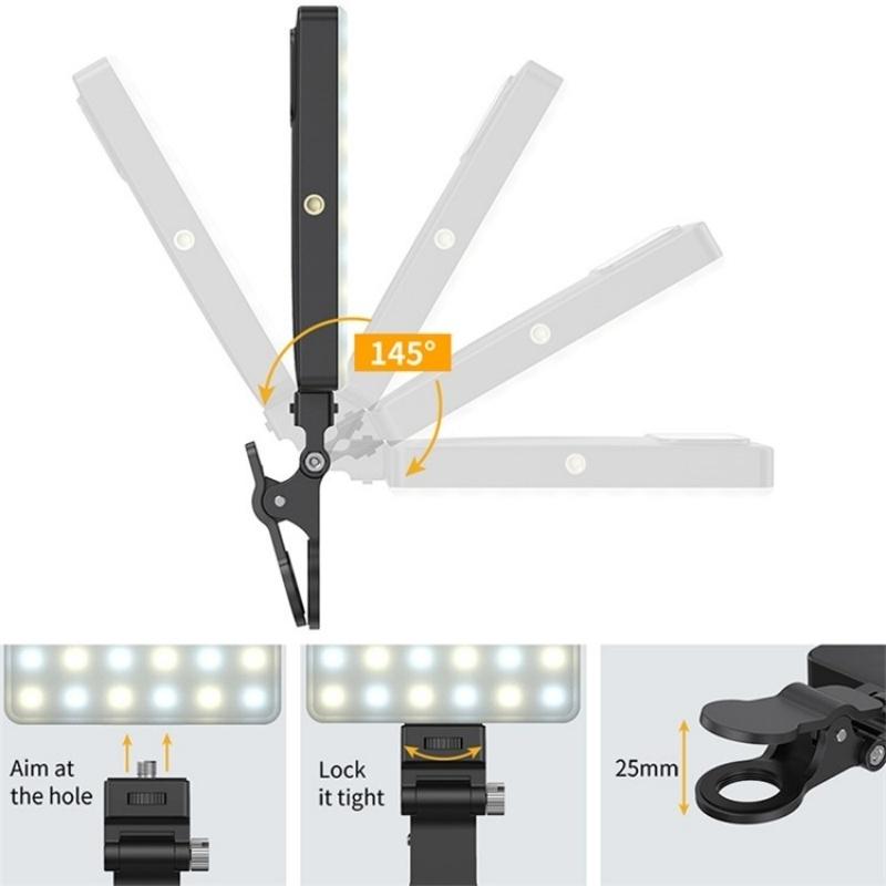 Portable Clip-On Fill Light For Mobile Devices - Three Light Modes-1964932269114265605
