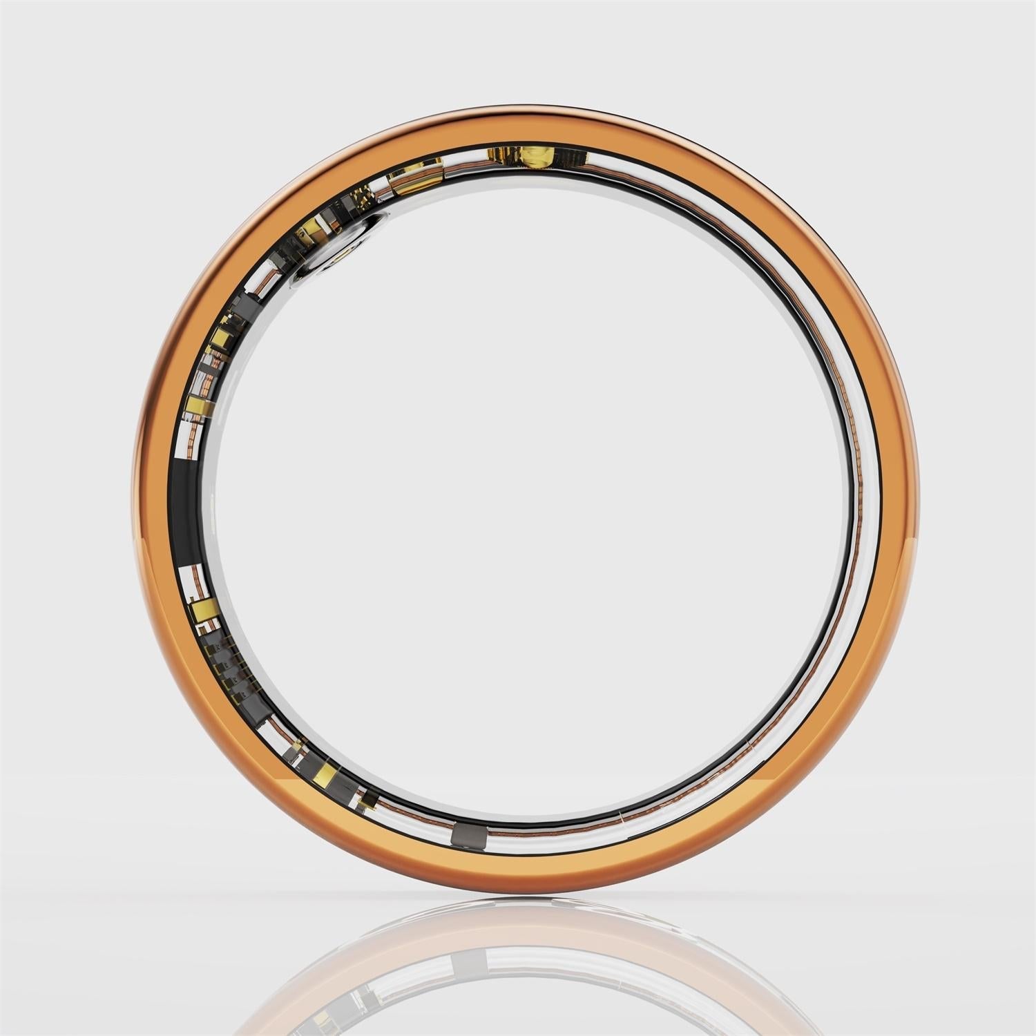 Smart Ring With Heart Rate Blood Oxygen Sleep Monitoring - Rose Gold Size 8-1964932202127036419
