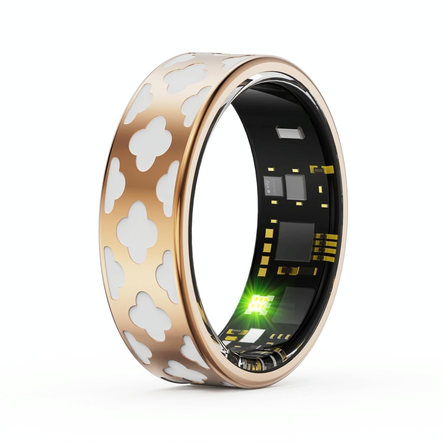Smart Ring With Heart Rate Blood Oxygen Sleep Monitoring - Multiple Sports Modes - Rose Gold Size 12-1964932228165275648