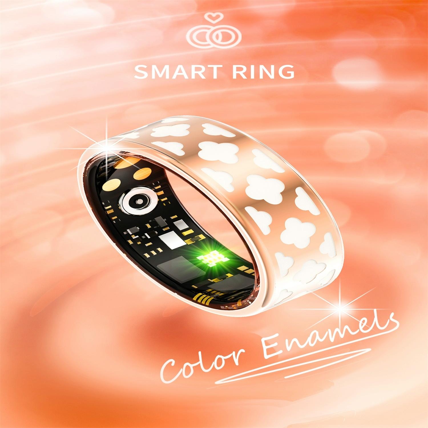 Smart Ring With Heart Rate Blood Oxygen Sleep Monitoring - Multiple Sports Modes - Rose Gold Size 12-1964932228165275653