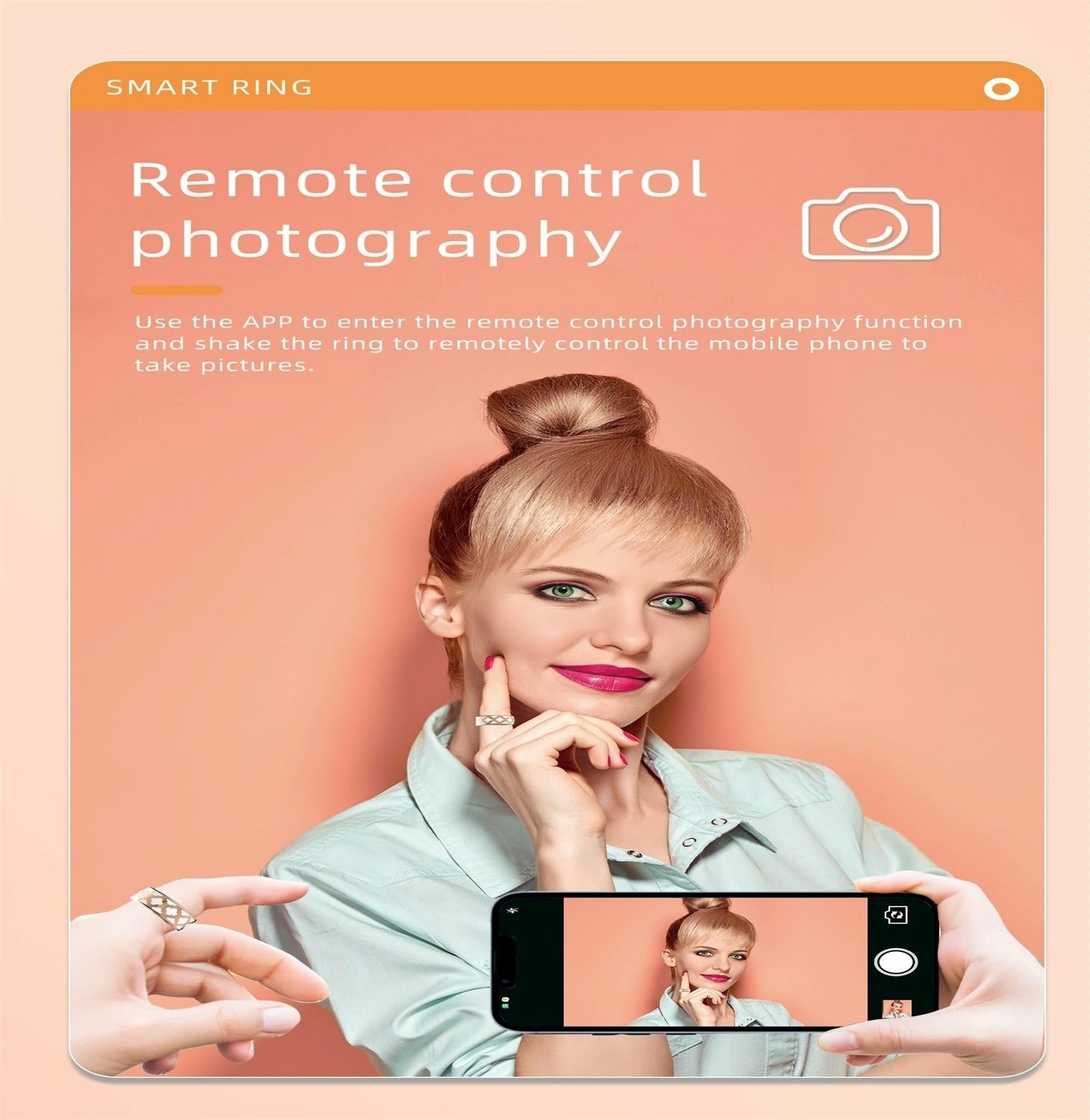 Smart Ring With Heart Rate Blood Oxygen Sleep Monitoring - Multiple Sports Modes - Rose Gold Size 12-1964932228165275657