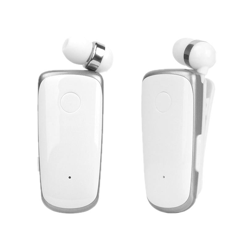 Wireless Bluetooth In-Ear Earphone With Vibrating Alert And Hands-Free Clip - White-1915197850657099776