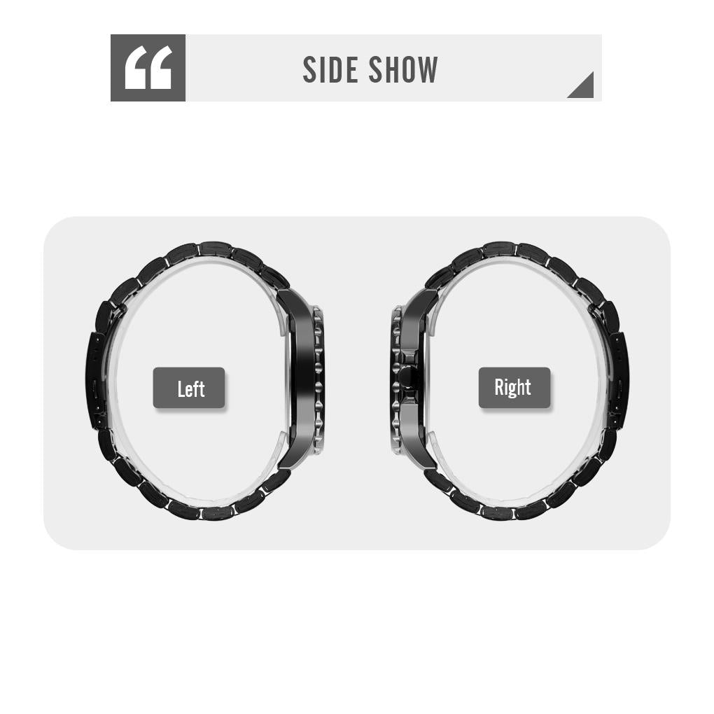 Stylish Waterproof Men Quartz Watch With Steel Band - Black-1915196917776781314