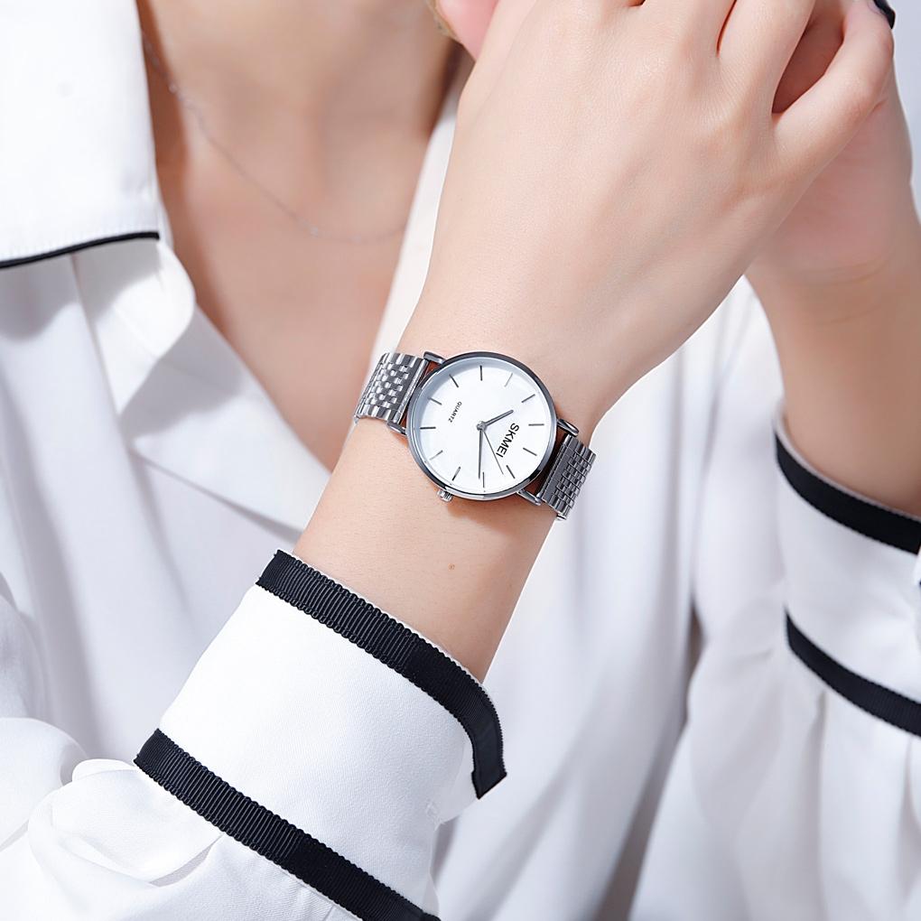 Light & Thin Waterproof Quartz Watch For Women With Steel Band - Simple & Stylish-1915196961179439109