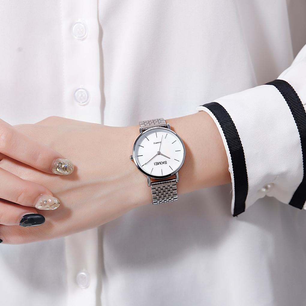 Light & Thin Waterproof Quartz Watch For Women With Steel Band - Simple & Stylish-1915196961179439110