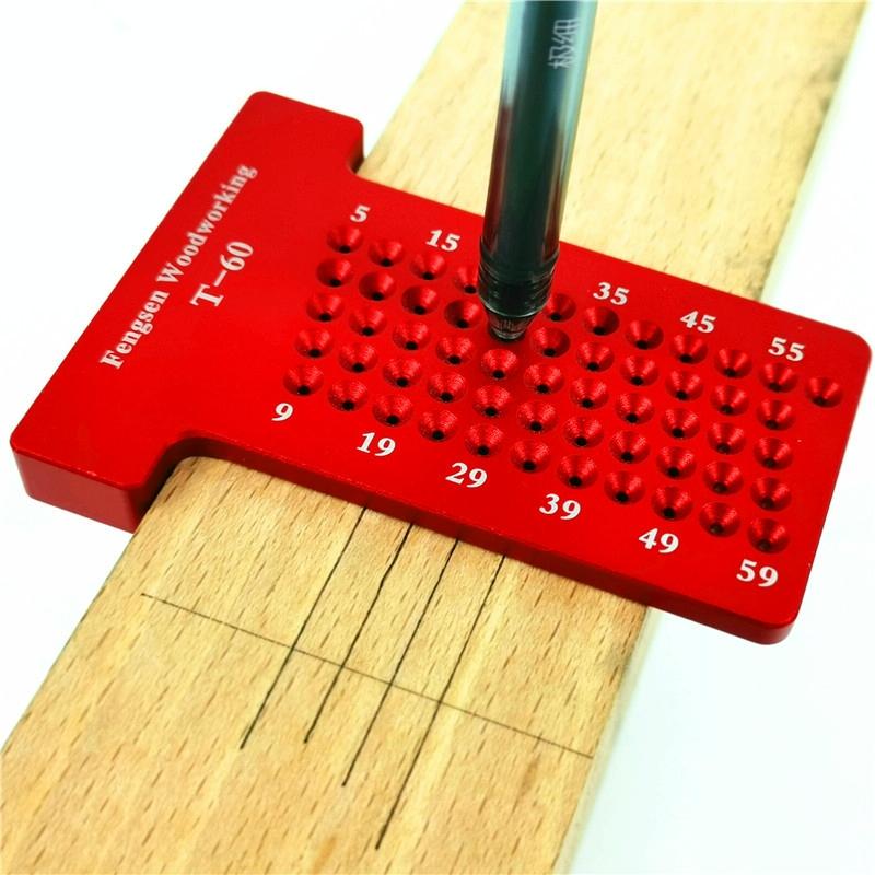 Precision T-Shaped Woodworking Marking Ruler - Ideal For Accurate Hole Measurements-1915197994261680133