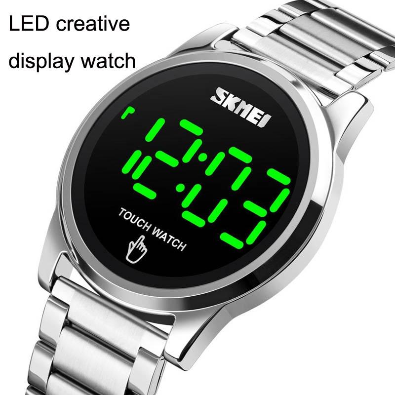 Men Electronic Sports Watch - Versatile Steel Belt - Gold-1922443447848013826
