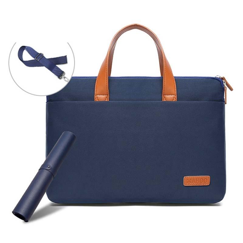 Ultra-Thin 15.6-16.1 Macbook Hand Computer Bag With Mouse Pad - Dark Blue & Black-1915197264083685376
