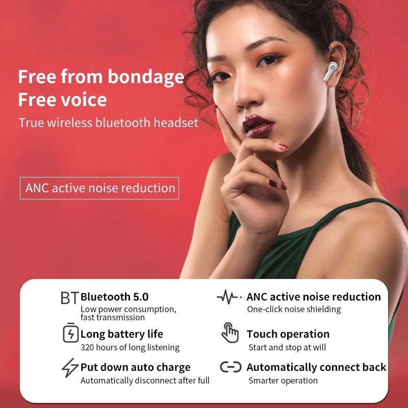 Anc Business Sports Tws Bluetooth Earphones With Charging Box - White-1915196691116593156