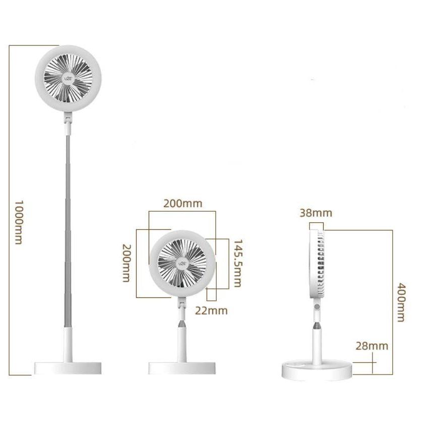 Multi-Function Rechargeable Fan Lamp With Telescopic Bracket-1915197395445092355