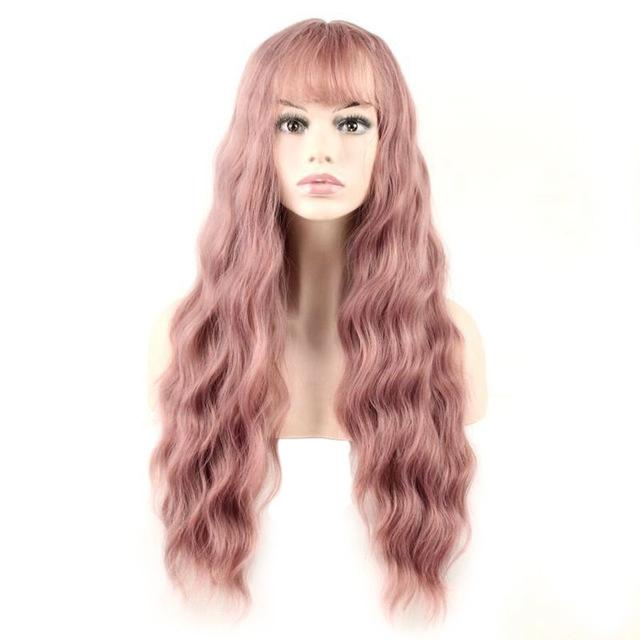 Long Curly Blend Wig - Soft Texture-1915197512558448644