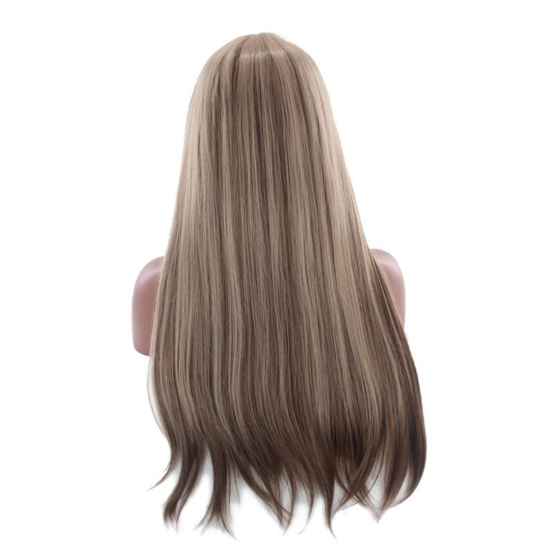 Sleek Long Hair Wig Set With Air Bangs - Cool Style-1915198088356696065