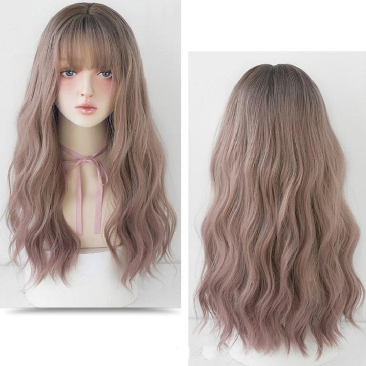 Gradient Soot Natural Fluffy Curly Wig - Soft And Bouncy-1915198361850482688