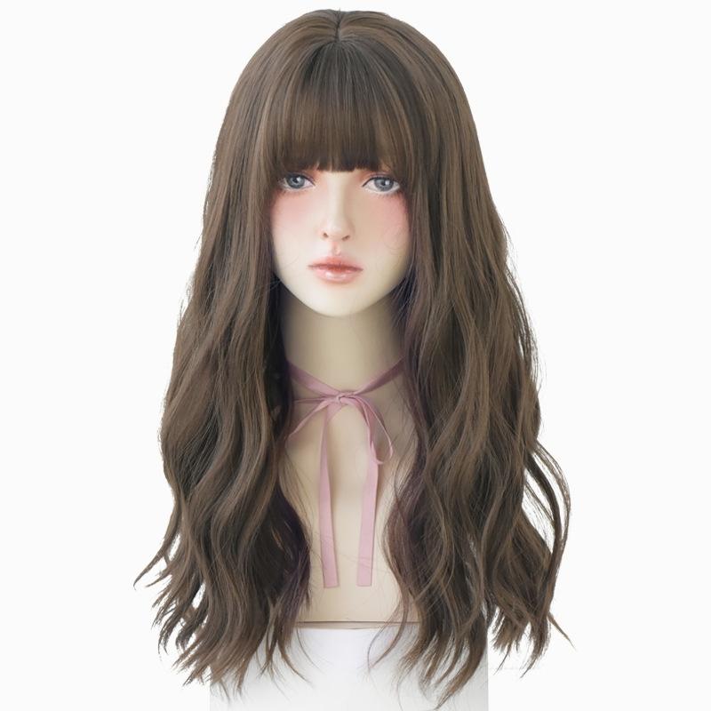 Long Curly Dark Wig - Natural Look-1915197695480434690