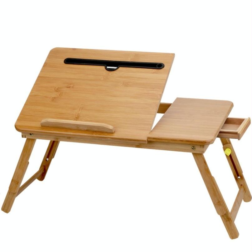 Foldable Laptop Desk For Bed - Lazy Computer Table With Card Slot-1964932339100422152