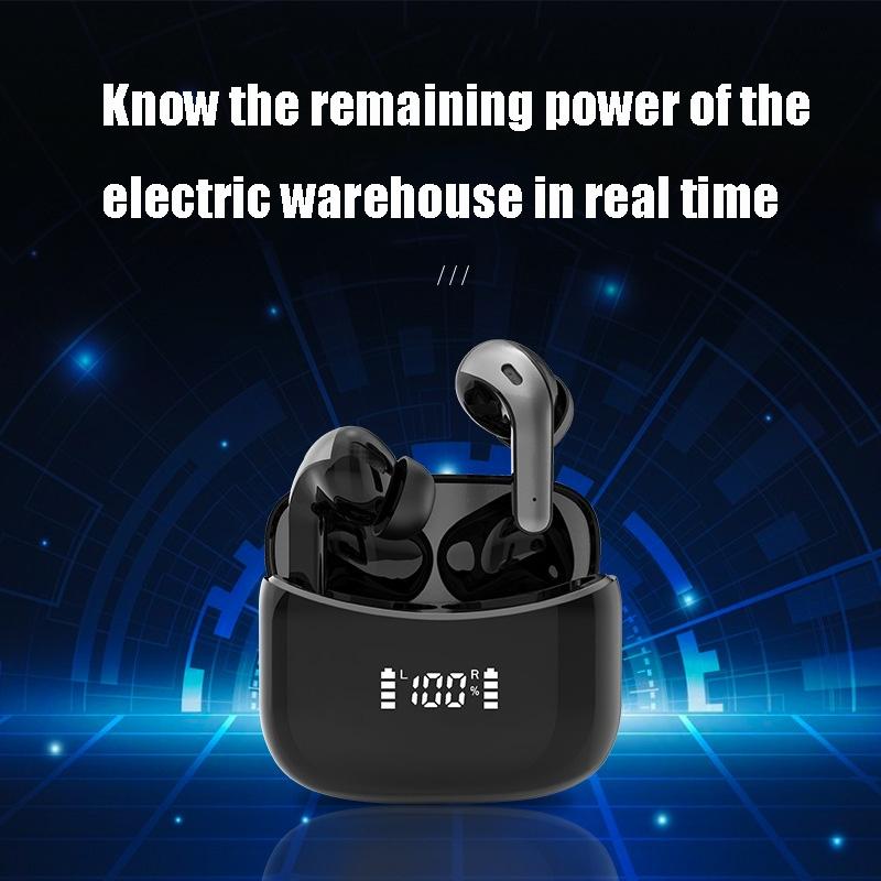 Black Wireless Bluetooth Earphone With Touch Display-1915196860214153220