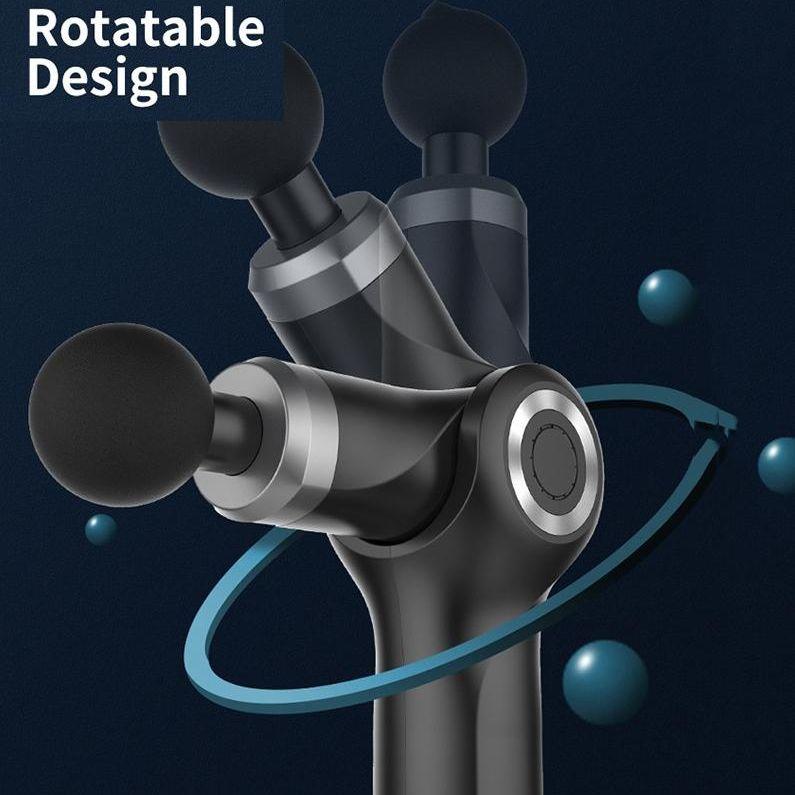 Electric Shock Muscle Massage Gun - Foldable Black Pocket-1915198270523707395