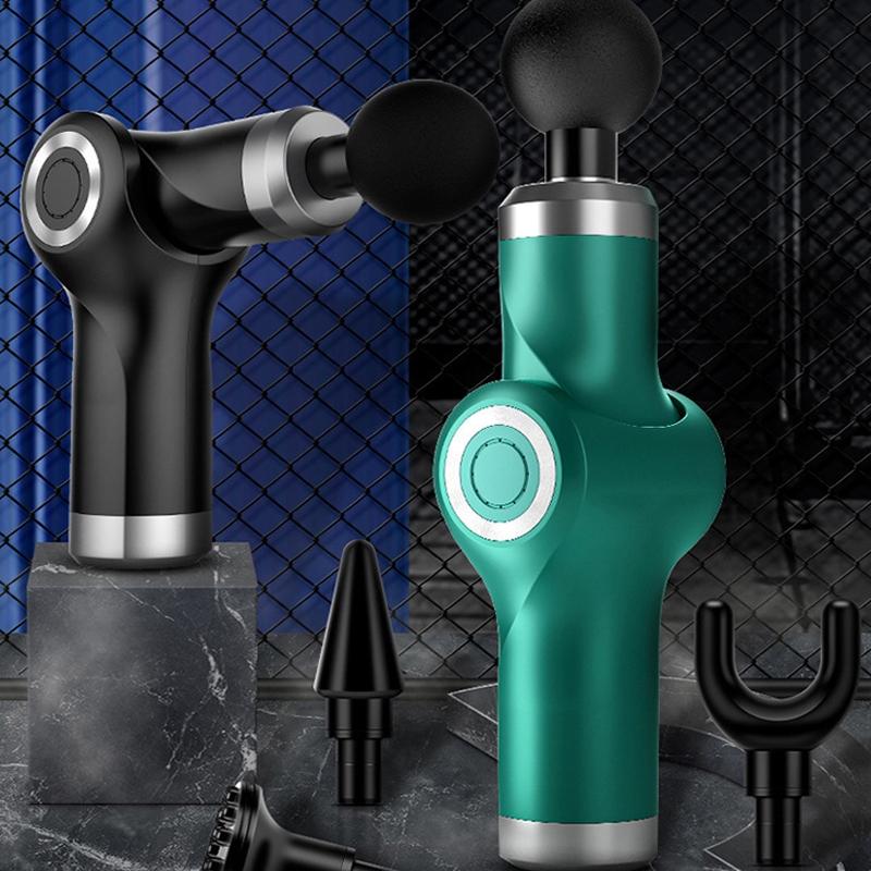 Electric Shock Muscle Massage Gun - Foldable Black Pocket-1915198270523707399