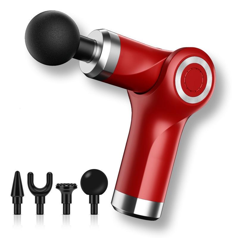 Red Folding Electric Shock Muscle Massage Gun - Pocket Fascia-1915198098884399104