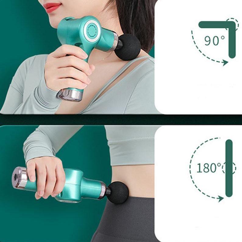 Red Folding Electric Shock Muscle Massage Gun - Pocket Fascia-1915198098884399109