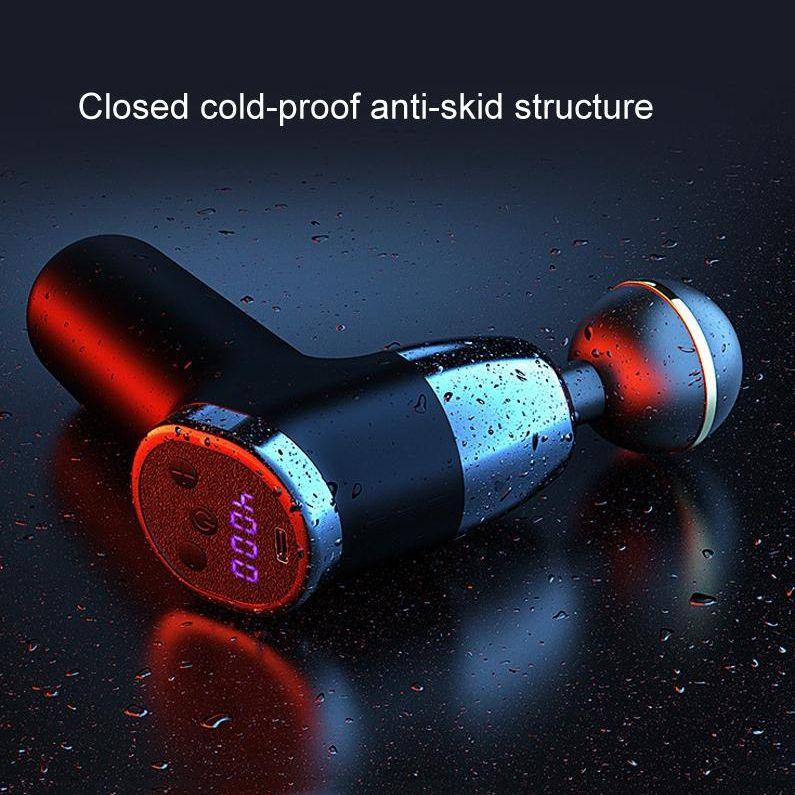 20-Speed Electric Shock Muscle Massage Gun With Lcd Screen - Black-1915197862053023747