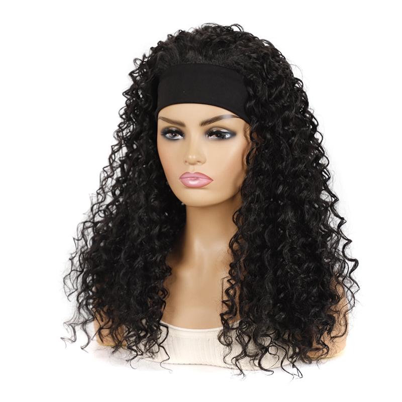 1B O Volume Hairband Wig Headgear - Sleek Black-1915198354988601347