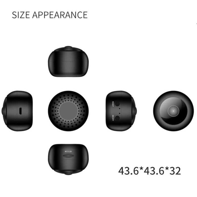 Small Wireless Security Camera With Night Vision - 1080P 5Ghz Remote - Matte Black-1964932166982963206
