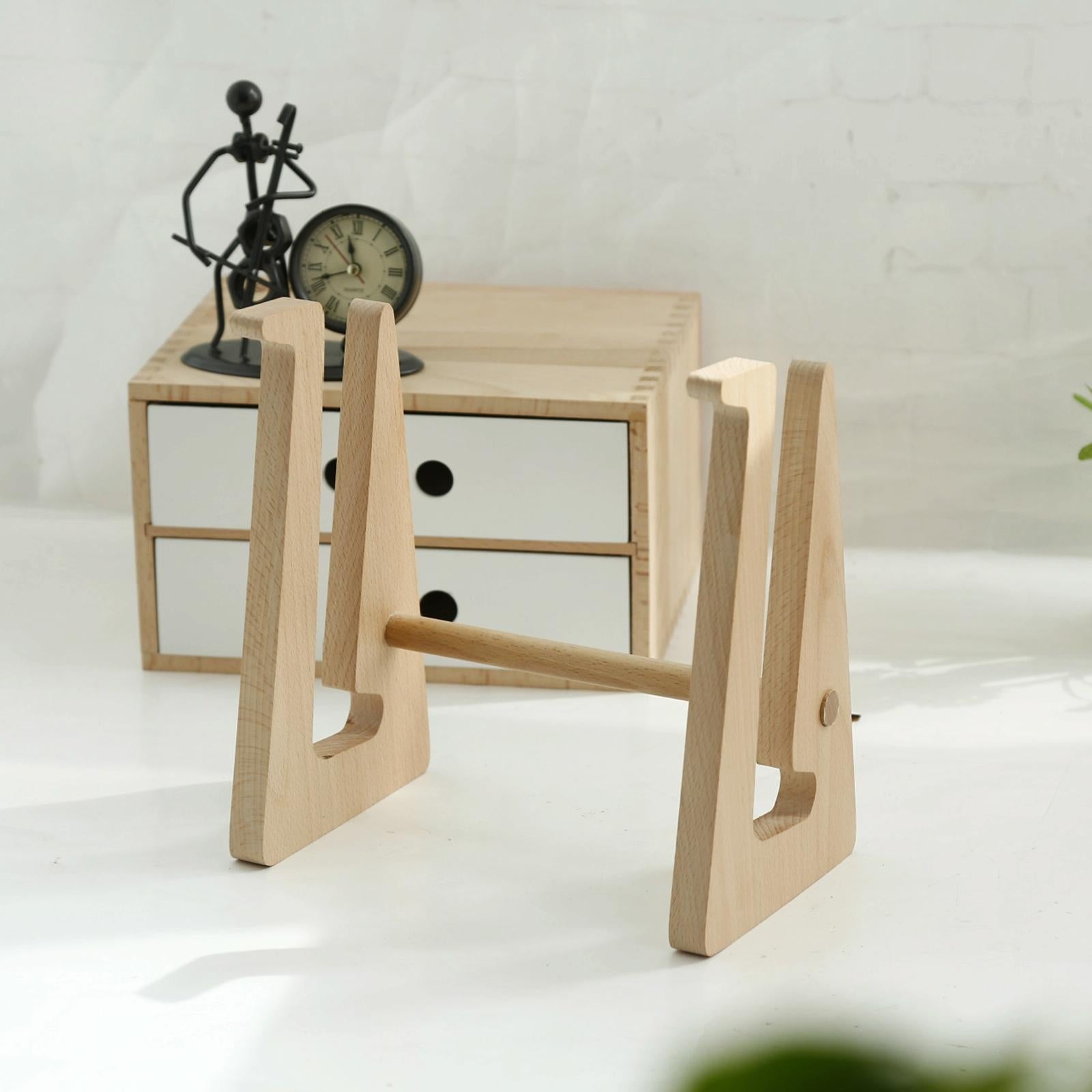 Bamboo Wood Desktop Storage Rack For Computers And Tablets-1964932346641780739