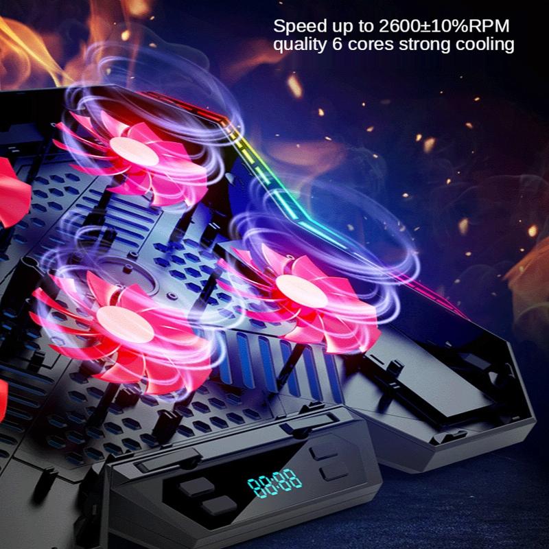 6-Fan Adjustable Rgb Laptop Cooling Base-1915198131620941829