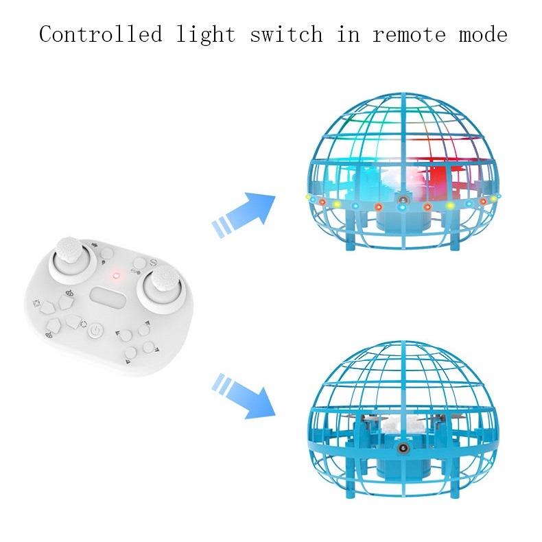 Blue Remote Stunt Ball Toy For Kids - Suspended Four-Axis Aircraft-1915196833827786761