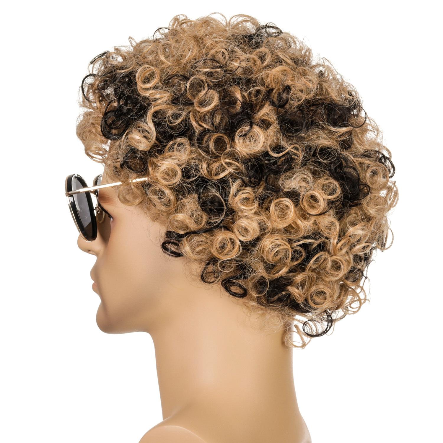 Curly Men Wig - Synthetic Fiber-1915196840035356675