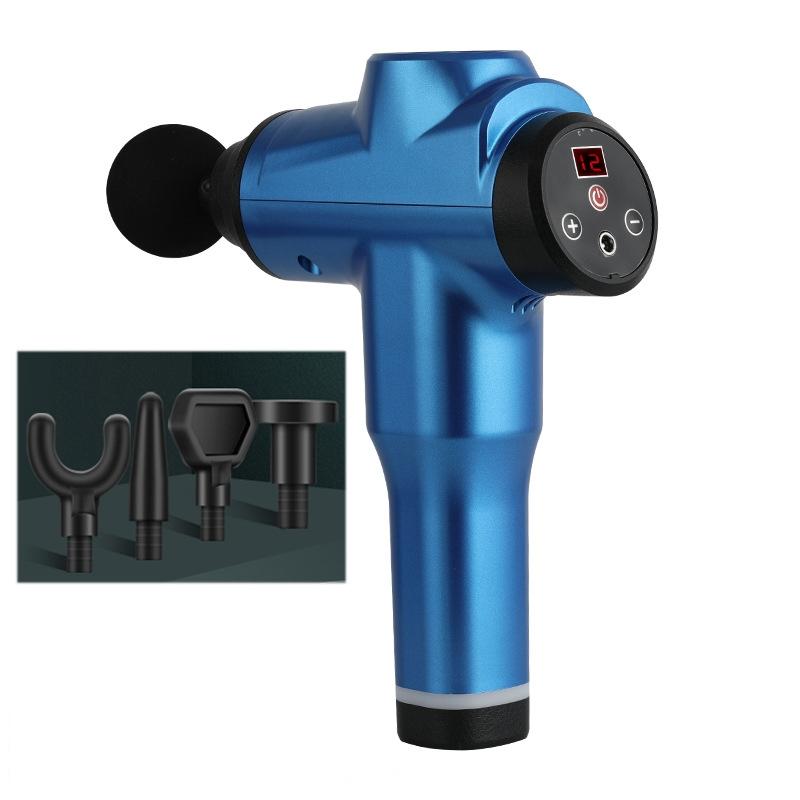 Portable Fascia Massage Gun For Muscle Relaxation - 12 Gears Blue-1915196531837898752