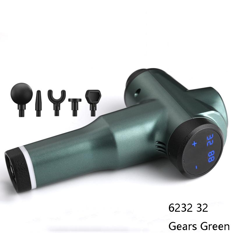 Portable Fascia Massage Gun For Muscle Relaxation - 32 Gears Green-1915196529702998021