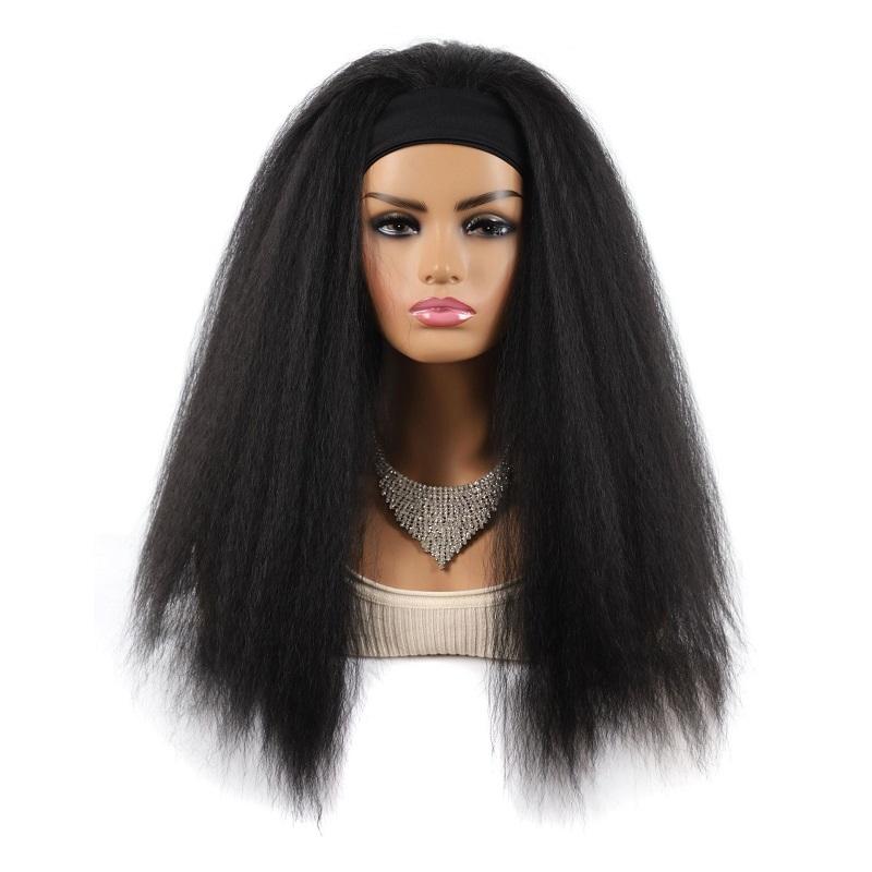 1B True Colour Long Hair Turban Headband With Corn Beard Wig-1915198314324824064