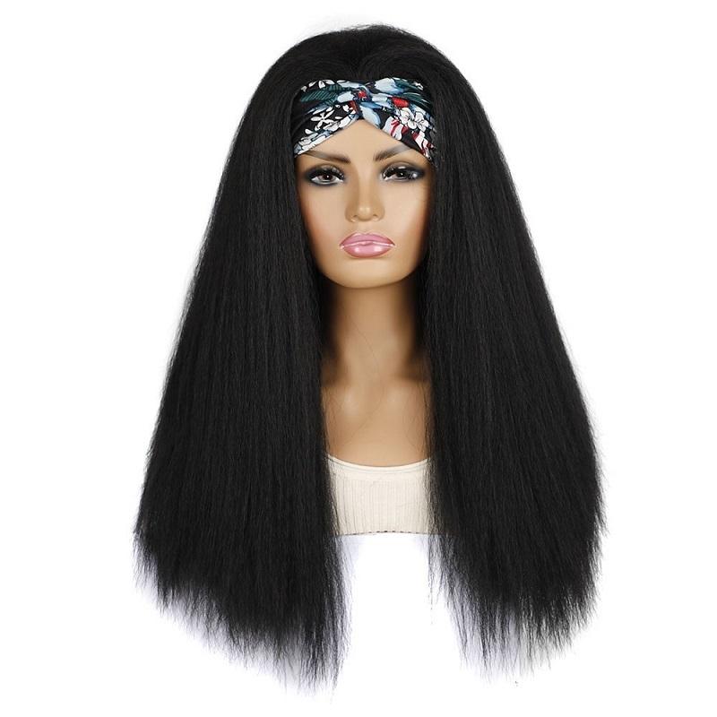Long Hair Turban Headband With Corn Beard Wig In 1B Xk-1915197444702998528