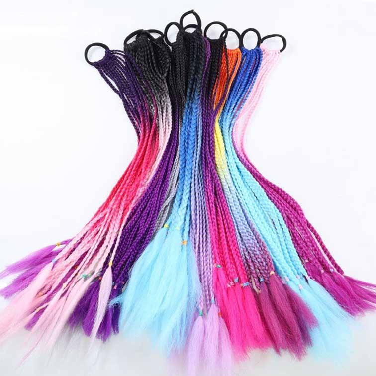 Vibrant Braid Hair Band With Corn Silk Dreadlocks - Colour 55-1915197050207735809