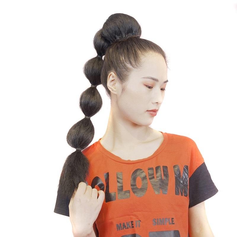 Curly Fluffy Drawstring Ponytail - Natural Black-1915196888588619778