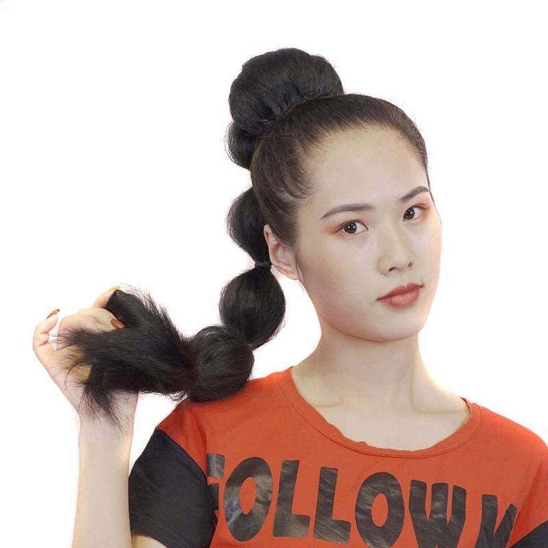 Curly Fluffy Drawstring Ponytail - Natural Black-1915196888588619779
