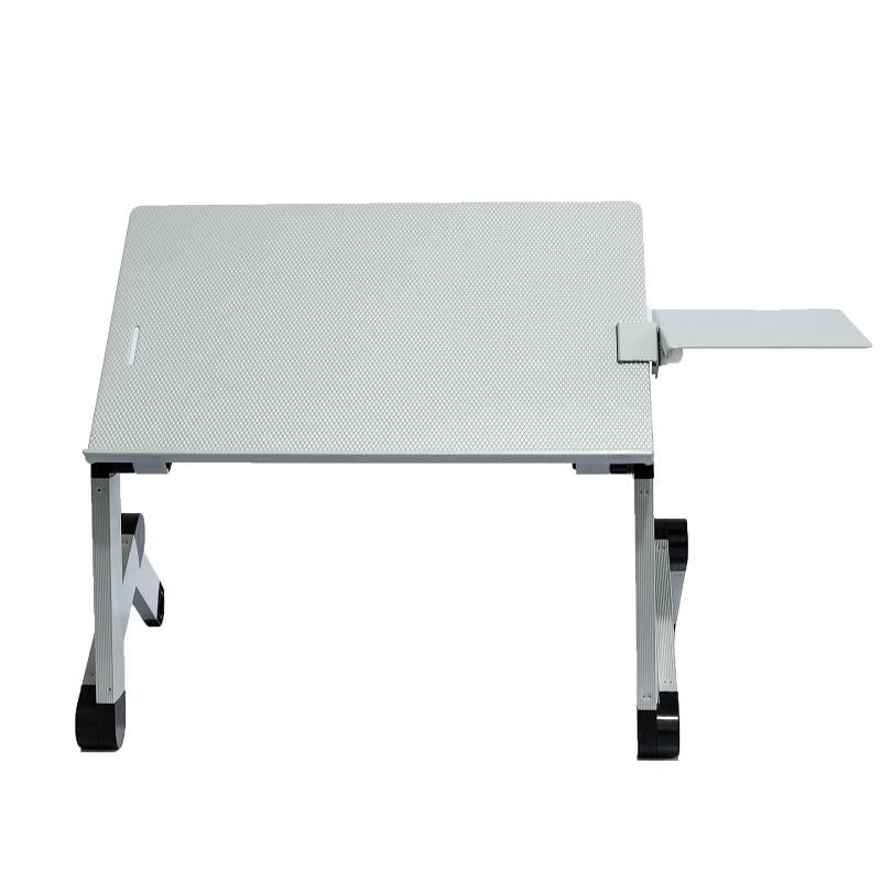 Adjustable Folding Laptop Desk With Mouse Board - Silver-1964932329784872967