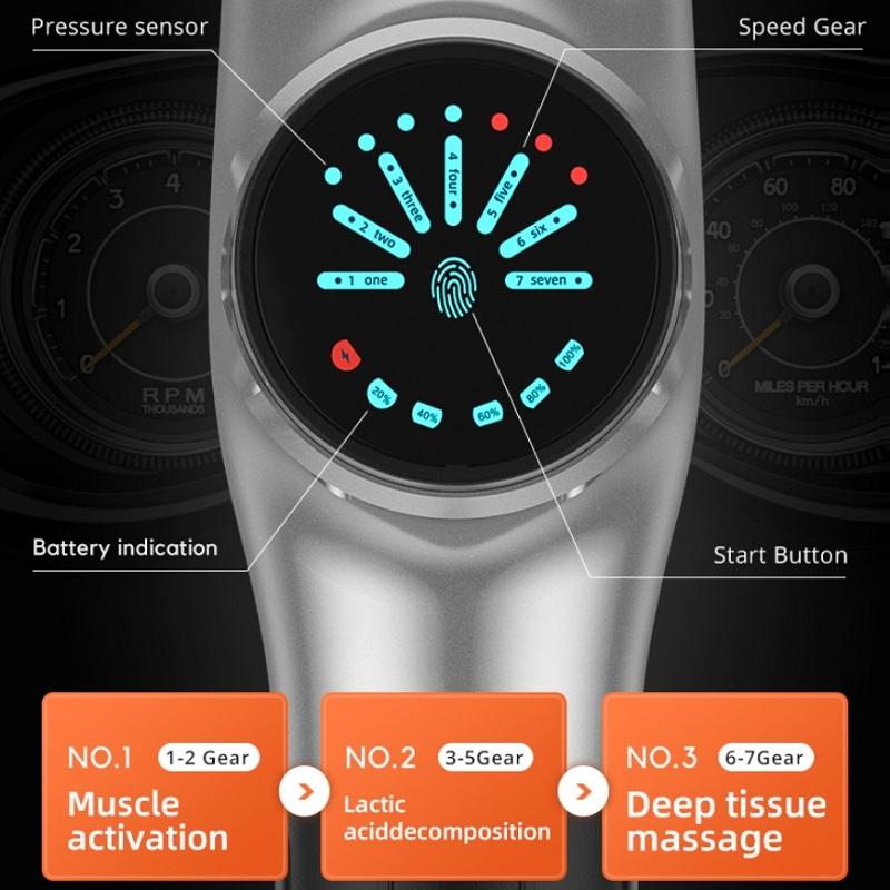 Dark Blue Muscle Vibration Massager - Fitness Massage Gun-1915196530994843649