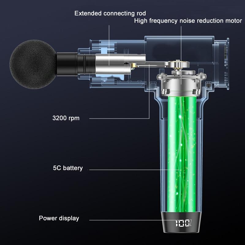 30-Speed Silver Muscle Vibration Massager For Fitness Massage-1915196516209922050