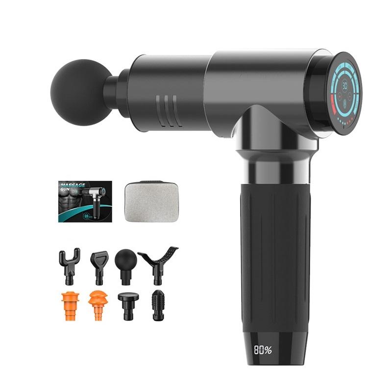 30-Speed Fascia Muscle Vibration Massager - Fitness Massage Gun Bright Gray-1915196516662906886