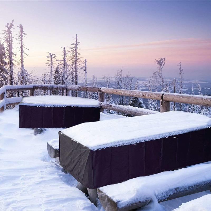 Waterproof Outdoor Furniture Cover - Protects From Dust And Uv - 123X123X74Cm - Black-1964932165271687173