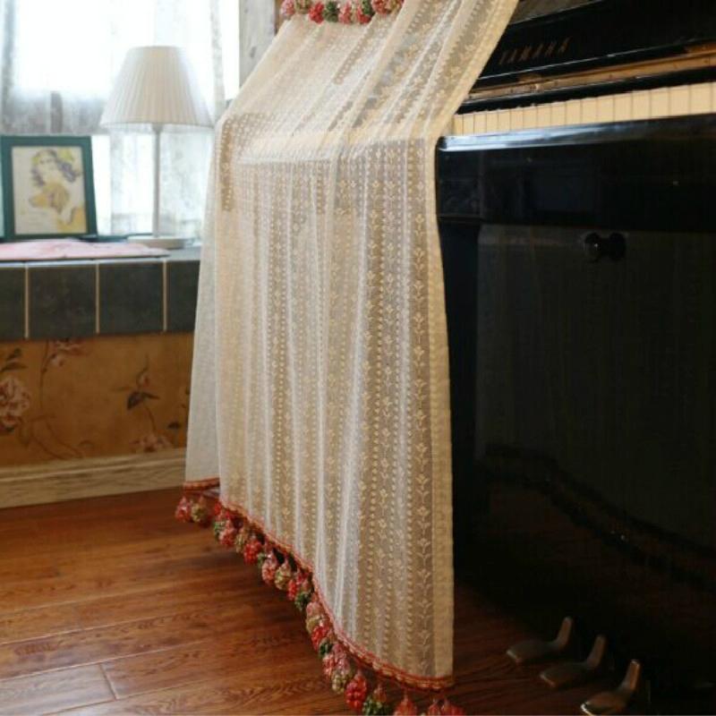 Lace Embroidered Piano Dust Cover - 150X35X110Cm-1915198326035320836