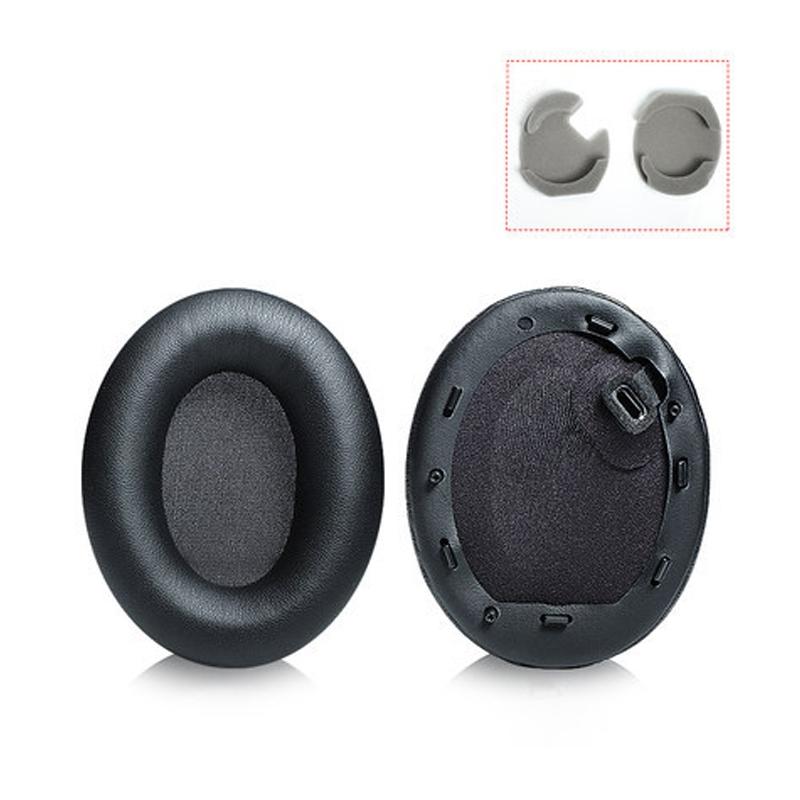 2 Leather Headset Earmuffs For Sony 1000Xm4 With Snap - Black-1964932349640708102