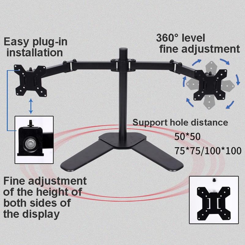 Multi-Screen Desktop Monitor Stand Base - Lifts And Organizes-1964932316652507140