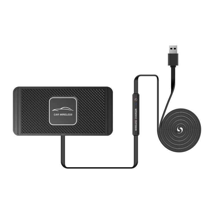 15W Car Wireless Charger With Anti-Skid Mats And 1M Usb Cable - Black-1915196927272685568