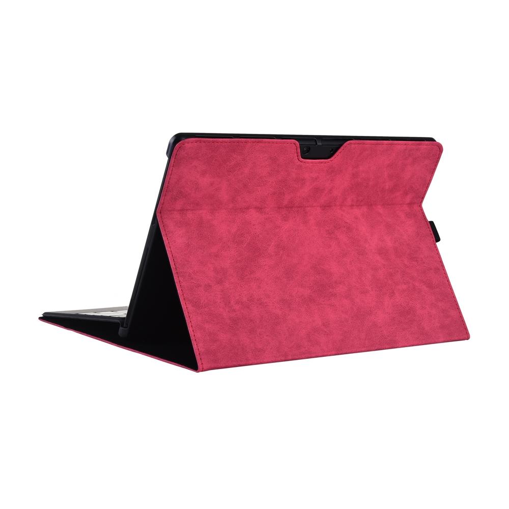 Leather Tablet Case For Microsoft Surface Pro X - Rose Red With Power Bag 13 Inch-1915197039701004291